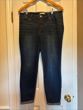 LC Lauren Conrad Dark Wash Women's Skinny Jean’s Cropped Size 16 Cuffed Ankles